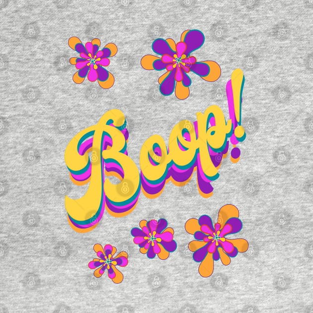 Boop! with psychedelic flowers retro color scheme by ACircusofLight